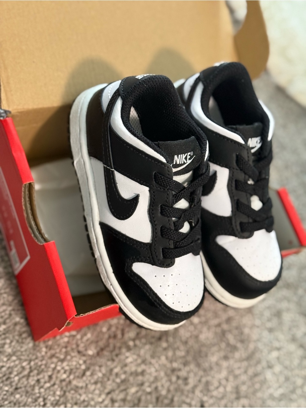 Nike Kids Black and White Low-Top Sneakers